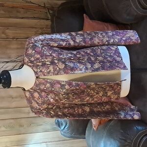 Carlisle Up Town Mob Wife Edgy Goth Leather Snake Print One Button Jacket Blazer